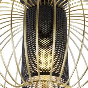 Design plafondlamp goud met zwart - Marnie Design E27 rond Binnenverlichting Lamp