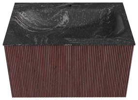 Mondiaz Kurve-dlux 70cm badmeubel ruby met 1 lade en wastafel big small midden 1 kraangat lava