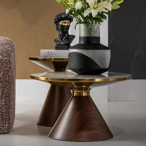 Kare Design Cono Ronde Bijzettafel Marmer - 50 X 50cm.