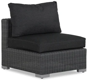 Chaise Loungeset Wicker Zwart 3 personen Garden Collections Toronto