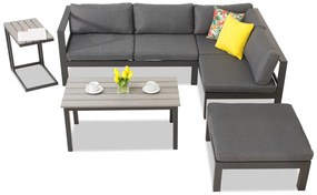 Moderne aluminium hoek loungeset Cardiff antraciet Garden Point