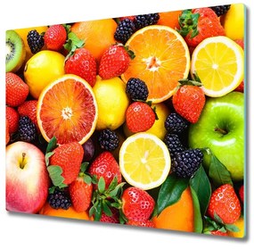 snijplank glas Gekleurd fruit 60x52cm