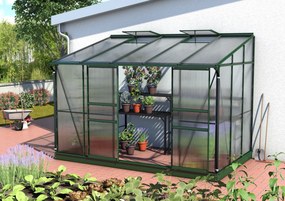 Vitavia Ida muurserre - 6,5m² - met 6 mm polycarbonaat - Donkergroen