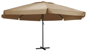 vidaXL Parasol met aluminium paal 600 cm taupe