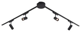 LED Modern railsysteem met 4 Spot / Opbouwspot / Plafondspots zwart 1-fase 200 cm - Magnetic Gert Modern Binnenverlichting Lamp