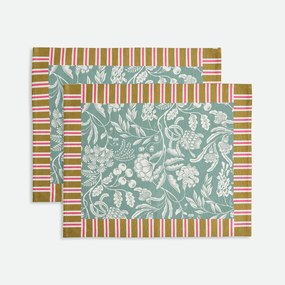 Set van 2 bedrukte placemats, katoen, LINDA