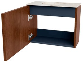 Mondiaz Joya DLux 50cm toiletmeubel ruby met wastafel faye links 1 kraangat frappe