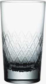 Mondgeblazen kristallen longdrinkglazen Lattice, 4-delig