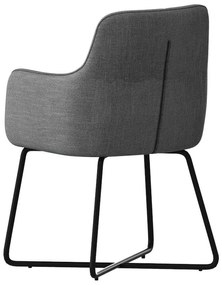 Eetkamerstoel - Arne - stof Bjorn grof geweven donker grijs