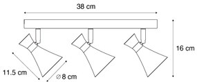 Moderne plafondSpot / Opbouwspot / Plafondspot zwart 3-lichts draai- en kantelbaar - Triangle Modern GU10 ovaal Binnenverlichting Lamp