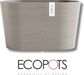 Ecopots bloempot Tokyo 30 met waterreservoir - Ovaal - Taupe - 30 x 17 x H17 cm
