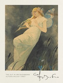 Kunstreproductie The Elf in the Iris Blossoms - Alfons Mucha