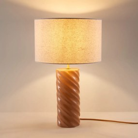 Tafellamp van keramiek en linnen, Dehen