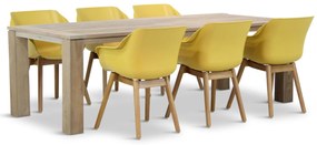 Tuinset 6 personen 240 cm Kunststof Geel Hartman Sophie