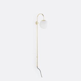 Wandlamp in messing en opaline glas, Moricio