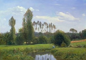 Monet, Claude - Kunstdruk View at Rouelles, 1858, (40 x 26.7 cm)