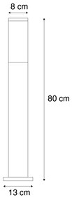 Moderne staande buitenlamp staal met hout print 80cm IP44 - Malois Modern E27 IP44 Buitenverlichting