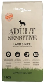 vidaXL Premium hondenvoer droog Adult Sensitive Lamb & Rice 30kg 2 st