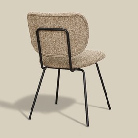 Moderne Eetkamerstoel Beige Boucle