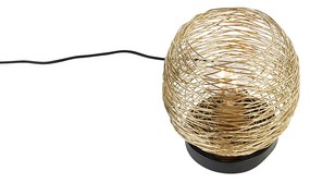 Design tafellamp goud met zwart 20 cm - Sarella
