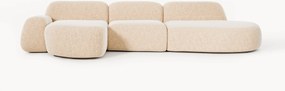 Modulaire bouclé hoekbank Wolke (4-zits) met chaise longue