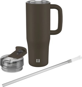 ZWILLING Thermo Plus Thermobeker met rietje, 900 ml, Roestvrij staal, Chocolade - Thermo Plus - ZWILLING