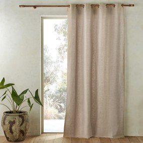 Linnen gordijn gevoerd met katoen met oogjes Colin