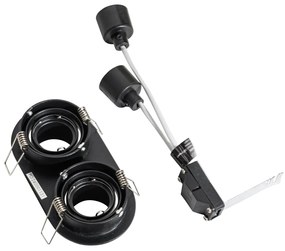 Afgeronde inbouwspot zwart GU10 35mm kantelbaar 2-lichts - Installa