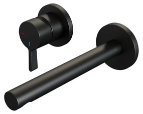 Brauer Black Edition ColdStart wastafelkraan inbouw rechte uitloop en rozetten model E2 zwart mat