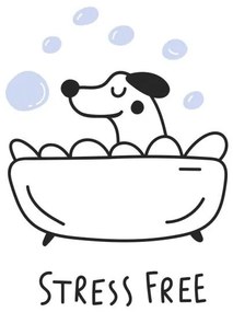 Ilustratie Cute dog taking a bath. Stress free., Igor Levin