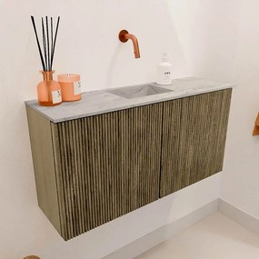 Mondiaz Joya DLux 80cm toiletmeubel dusk met wastafel faye midden zonder kraangat glace