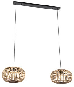 Oosterse hanglamp bamboe 2-lichts - Amira