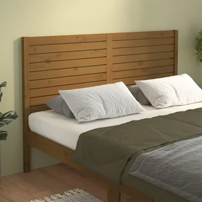 vidaXL Hoofdbord 146x4x100 cm massief grenenhout honingbruin