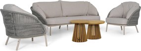 Stoel en Bank Loungeset 5 personen Rope Zand/Beige  Santika Furniture Santika