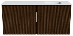 Mondiaz Joya 90cm toiletmeubel walnut met wastafel faye rechts zonder kraangat talc