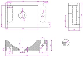 Fontana White Travertin toiletmeubel kasteel bruin