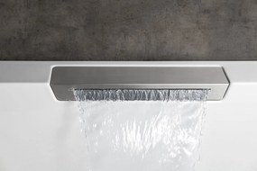 Polysan Monolith Cascata rechts half vrijstaand bad met RVS waterval uitloop 180x80cm