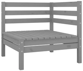 vidaXL 4-delige Loungeset massief grenenhout grijs