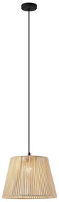 Buiten hanglamp zwart met beige kap van touw IP44 - CavaJapandi Minimalistisch E27 IP44 Buitenverlichting rond