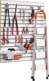 VEVOR Gereedschapswand 1220x1220x18 mm, MDF Garage Slatwall, Witte Wandorganizer, 11,3 kg Draagvermogen Slatwall Paneel met Koppelingsstructuur & DIY Zagen, Geschikt voor Opslag & Presentatie