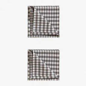 Set Van 2 Servetten In Katoen Hillary Grijs – Taupe - Sklum