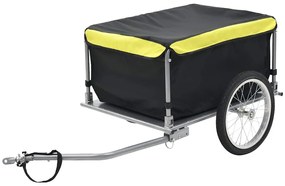 vidaXL Fietstrailer 65 kg zwart en geel