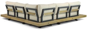 Hoek loungeset 5 personen Aluminium/Teak Old teak greywash  Santika Furniture Santika