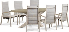 Tuinset 6 personen 240 cm Aluminium Taupe Lifestyle Garden Furniture Essence/Brookline