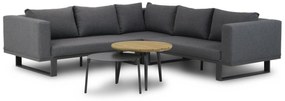 Hoek loungeset 5 personen Aluminium/Outdoor textiel/Aluminium/teak Grijs  Lifestyle Garden Furniture Club/Pacific