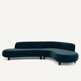 Hoekbank fluweel, Rosebury design E.Gallina