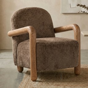 Fauteuil Met Hout Bruin