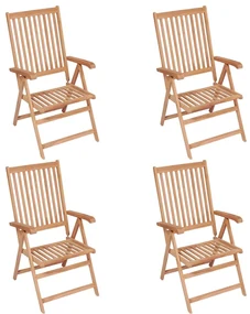 vidaXL Tuinstoelen 4 st verstelbaar massief teakhout