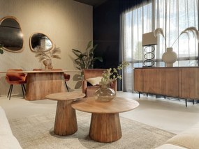 Livingfurn Joy wandspiegel 80cm bruin