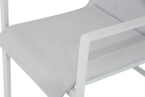 Tuinset Ronde Tuintafel 120 cm Aluminium/textileen Wit 4 personen Lifestyle Garden Furniture Rome/Wellington